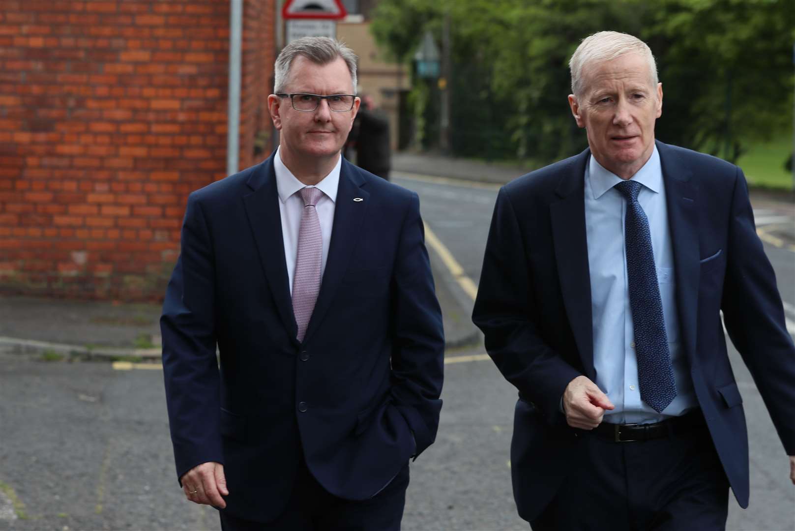 Sir Jeffrey Donaldson (left) and Gregory Campbell lost their respective bids to be leader and deputy leader (Brian Lawless/PA)