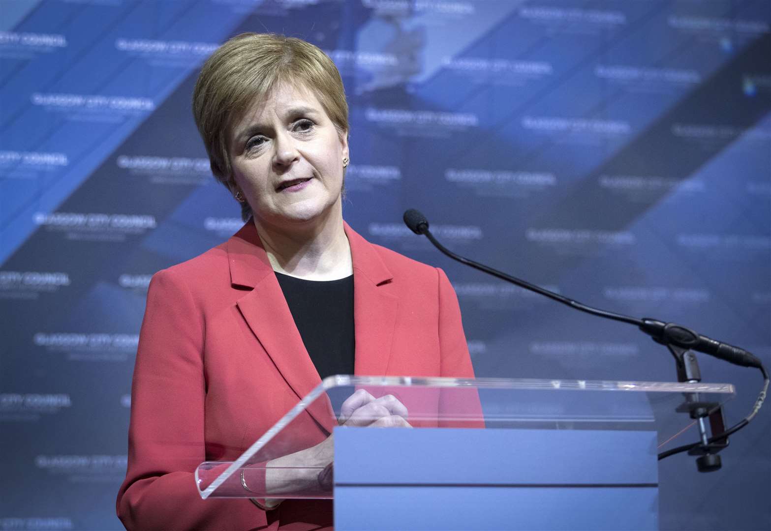 Nicola Sturgeon delivers her speech on stage after retaining her seat (Jane Barlow/PA)