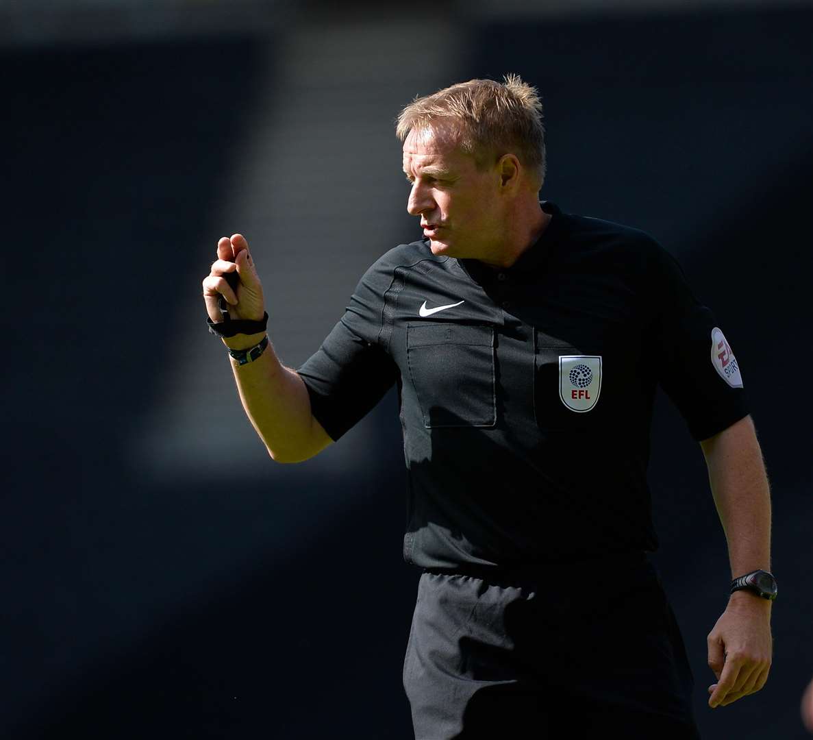 Referee Trevor Kettle at Stadium MK last season Picture: Ady Kerry