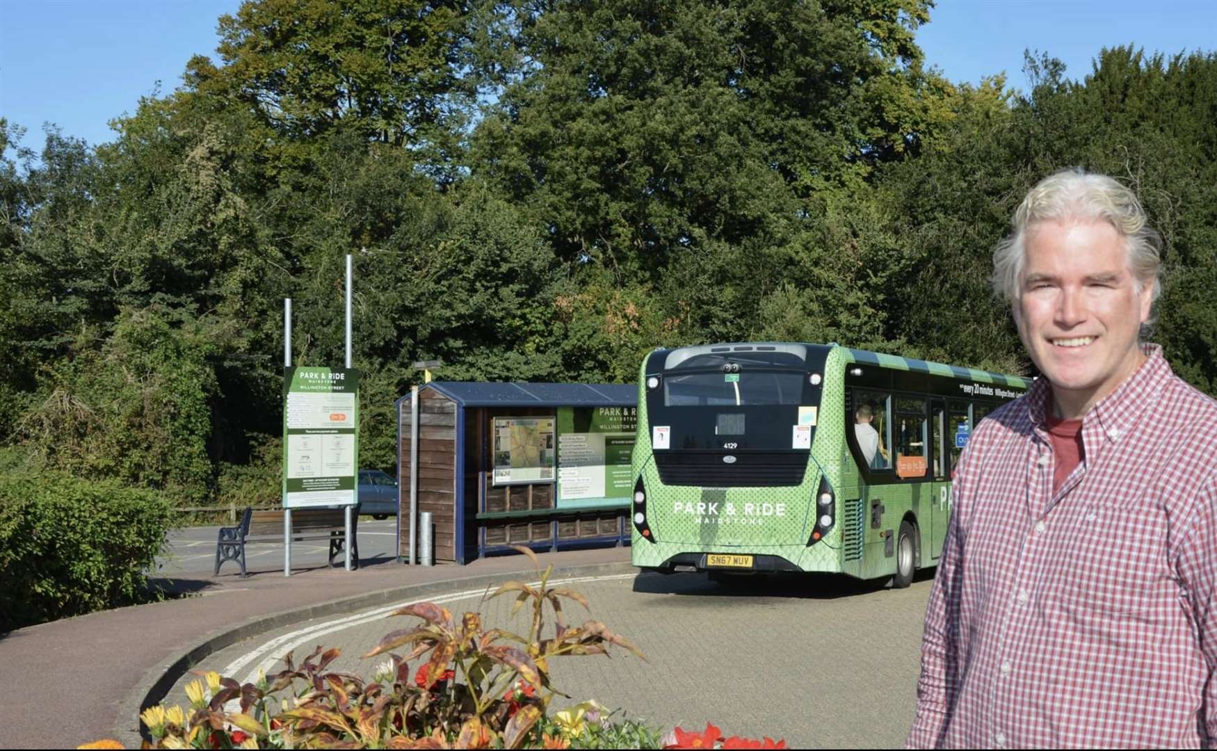 Cllr Brian Clark at a Park and Ride site