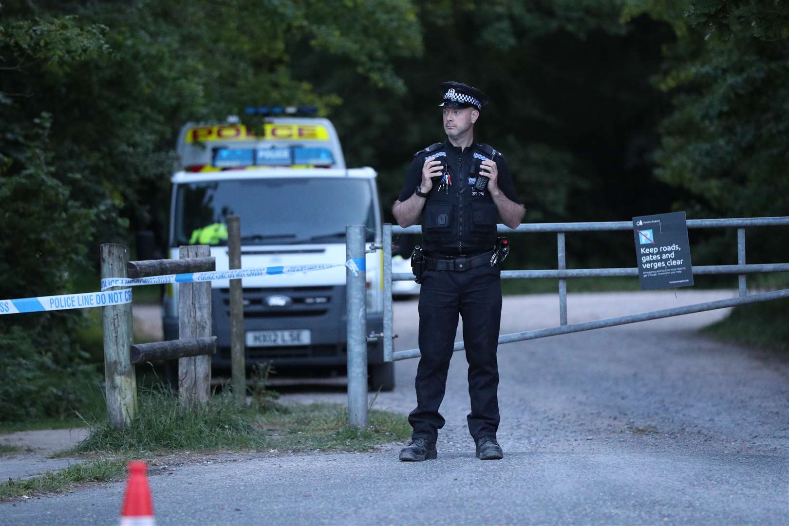 Police at Havant Thicket (Jonathan Brady/PA)