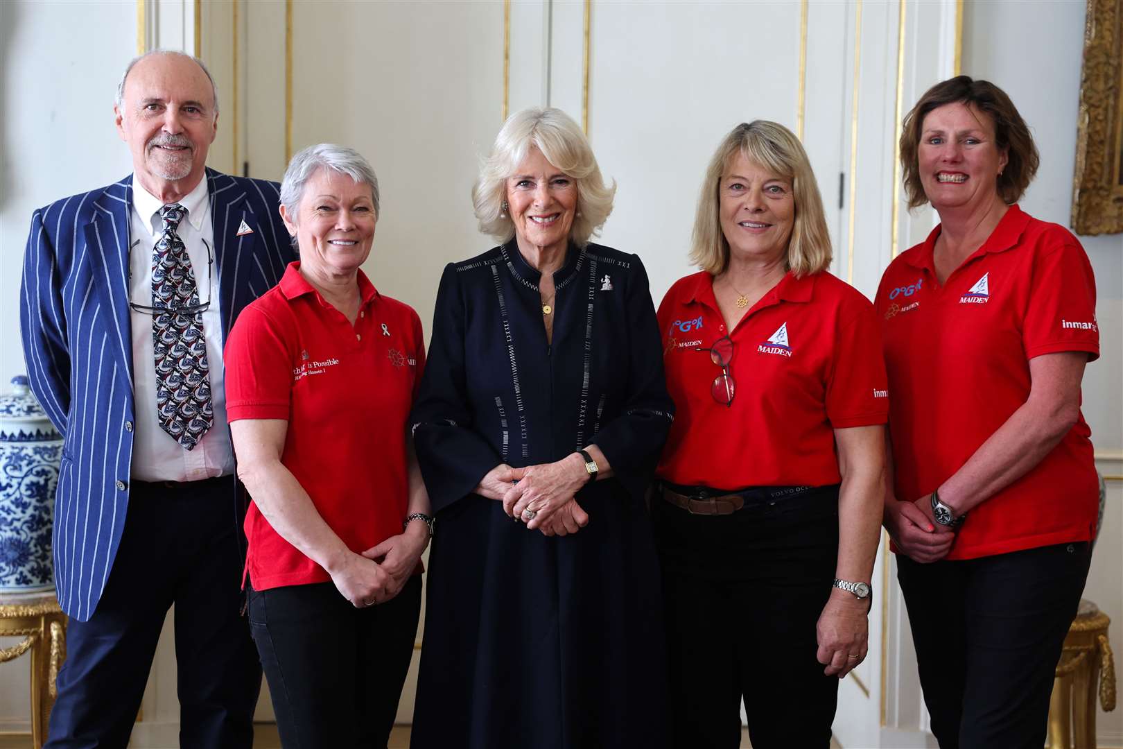 Camilla with members of the original crew (Chris Jackson/PA)