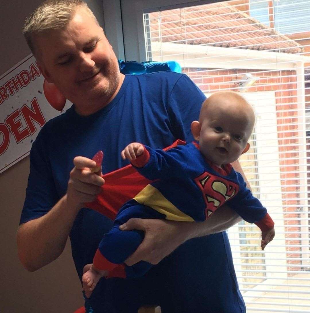 Caden with his dad Glenn on his first birthday (Josey Loughran/PA)