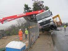 Crane toppled in Whitstable