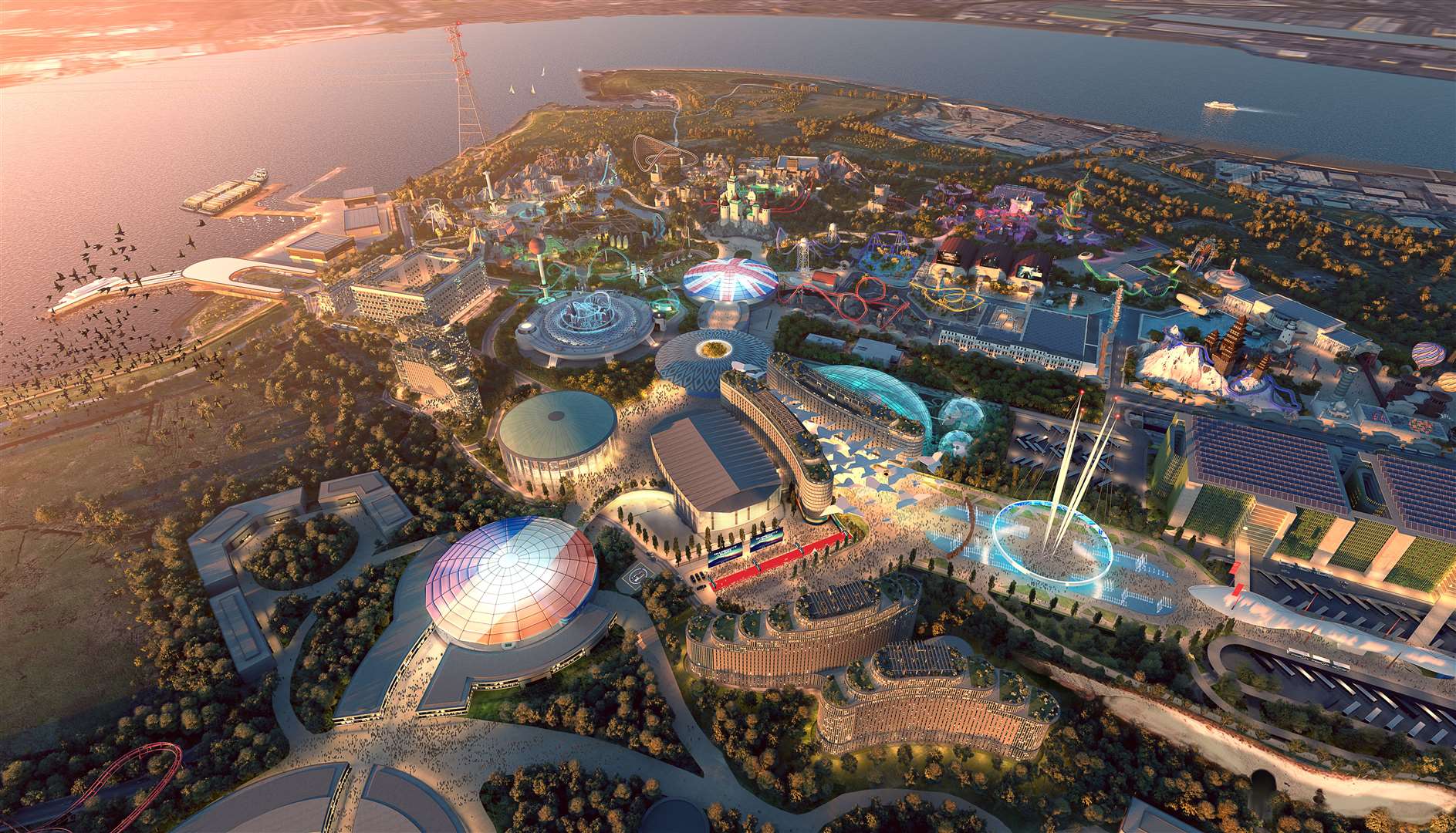 A detailed impression of what the London Resort theme park would look like