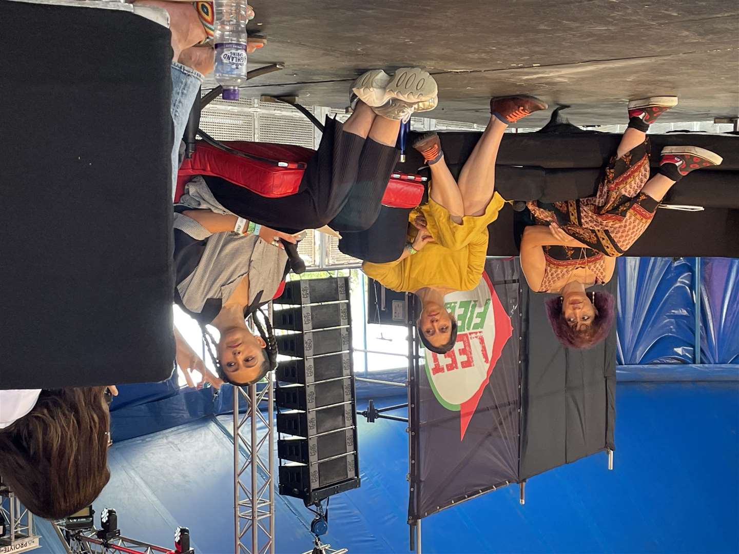 Nazanin Zaghari-Ratcliffe (second from left) appeared in the Left Field tent with an all-female panel (Edd Dracott/PA)