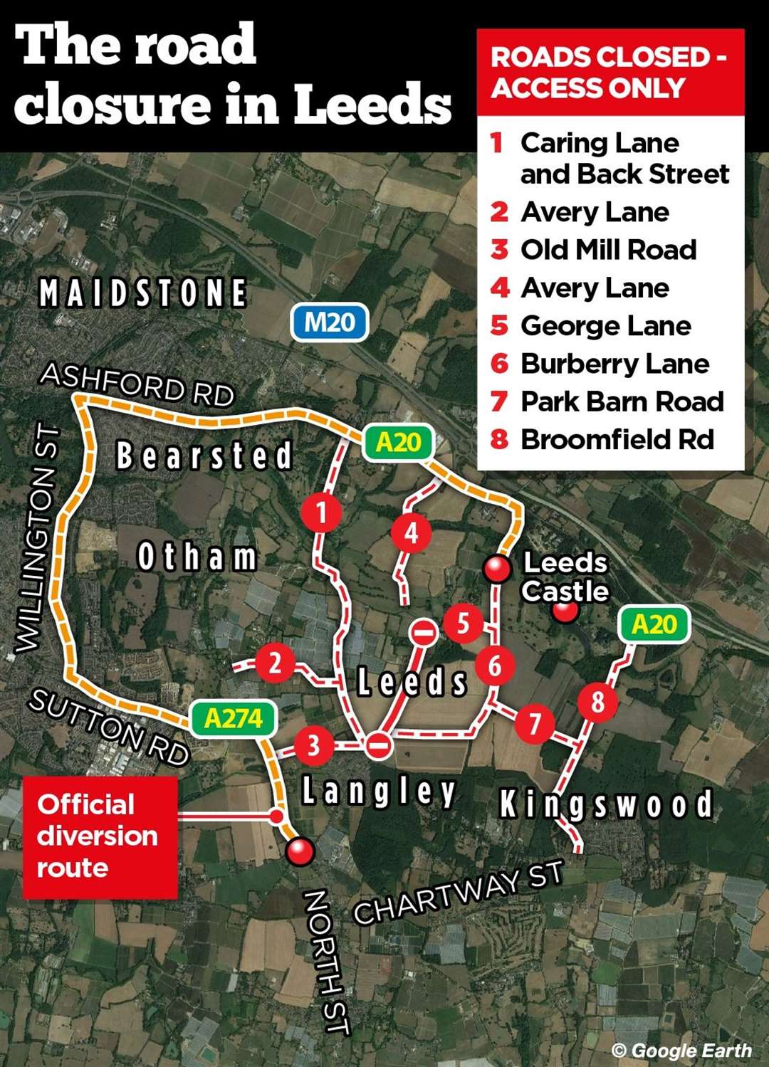 South East Water to close Upper Street near Leeds Castle for six