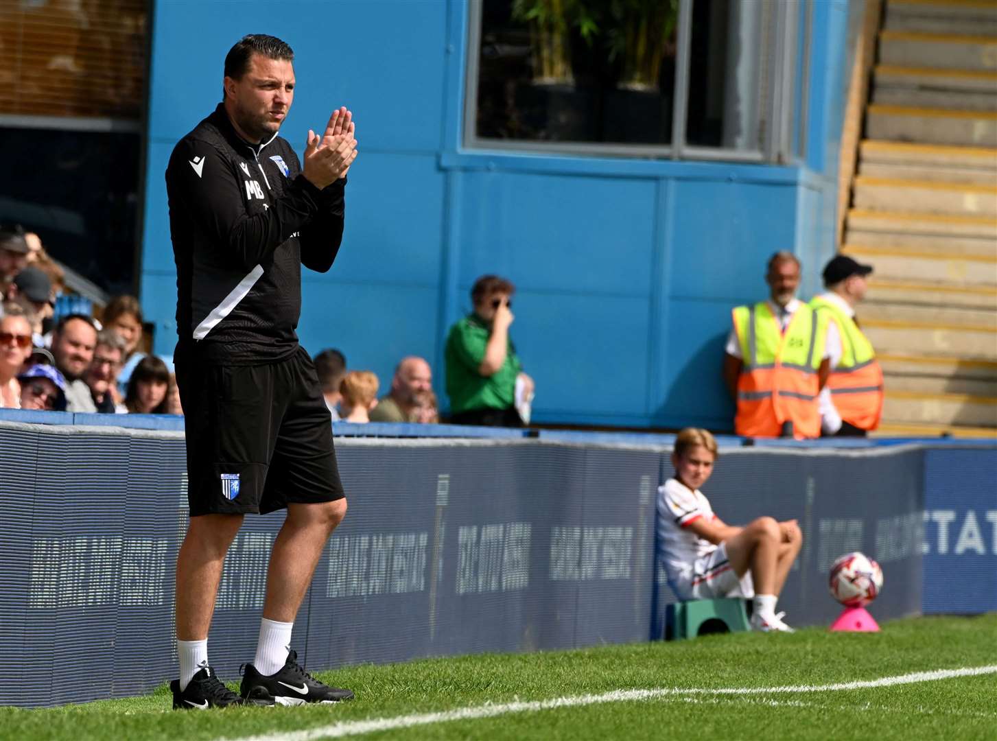 Gillingham manager Mark Bonner was pleased with the young players who played on Saturday Picture: Barry Goodwin