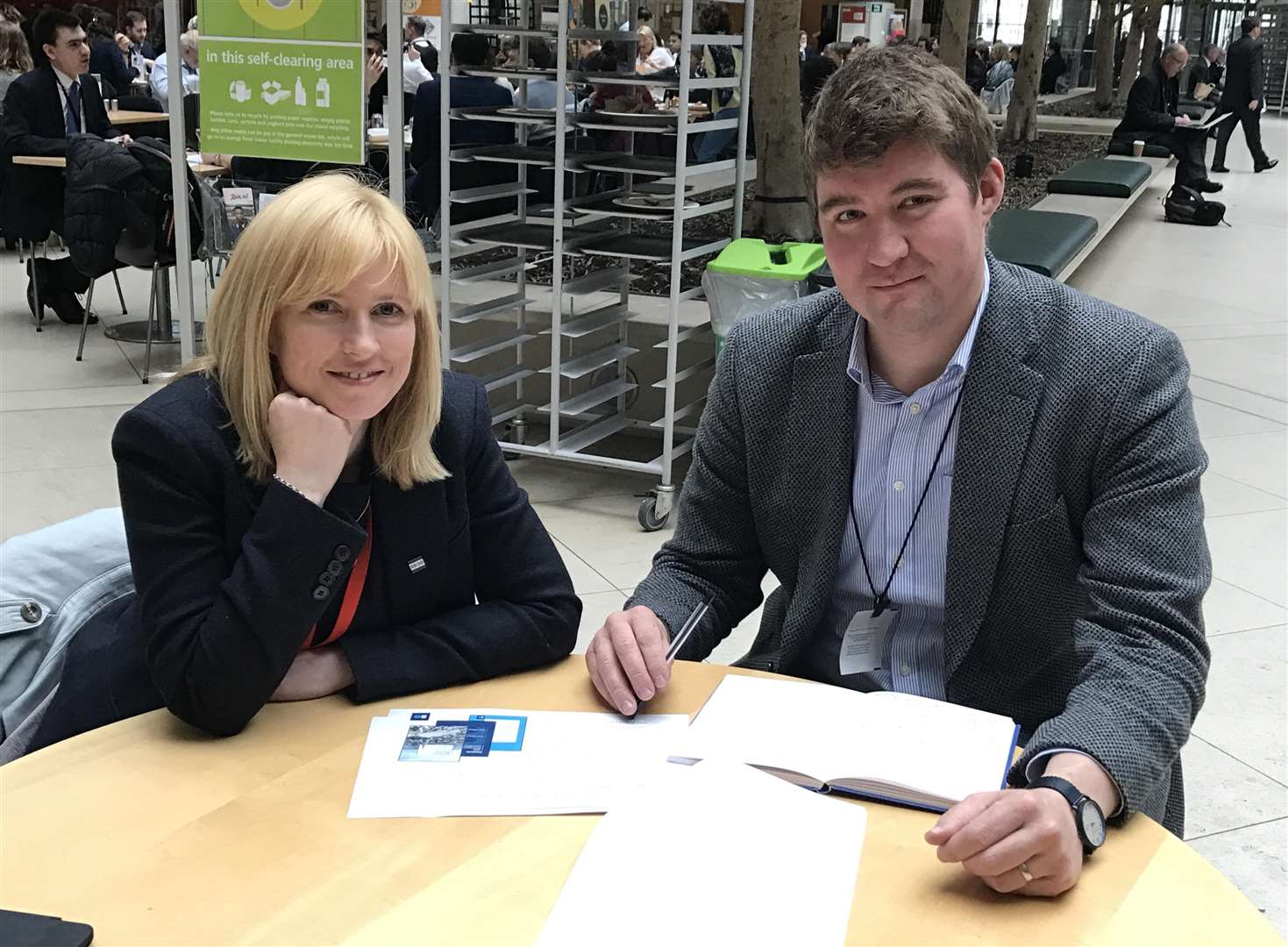 MP Rosie Duffield with Southeastern manager Chris Vinson, at Portcullis House, Westminster (1910752)