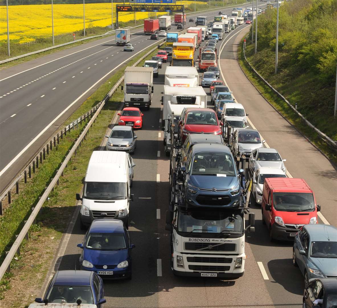 The roadworks caused severe delays at the weekend