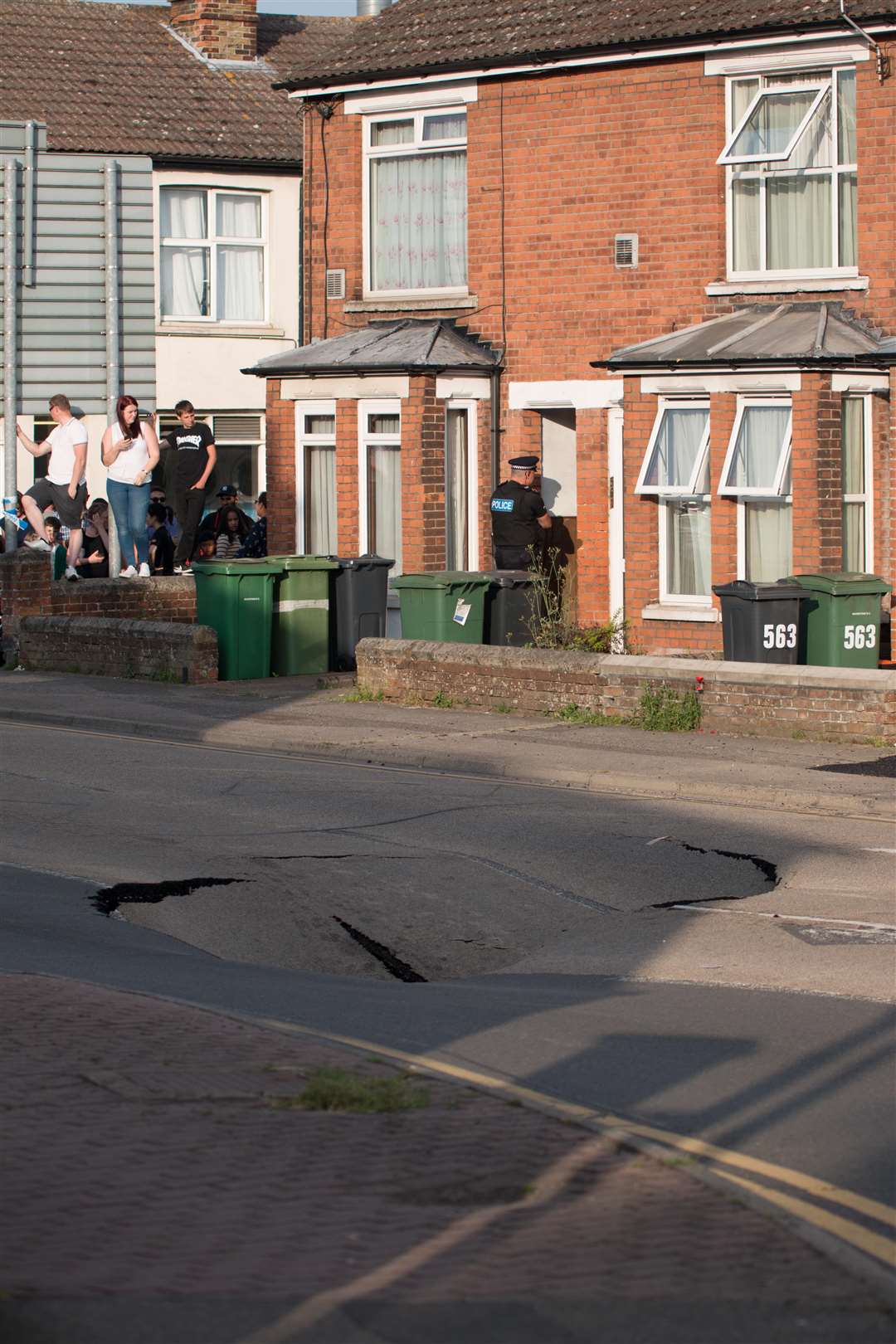 The A26 Tonbridge Road has been closed in both directions in Barming due to a sinkhole. Picture: Stephen Pettitt