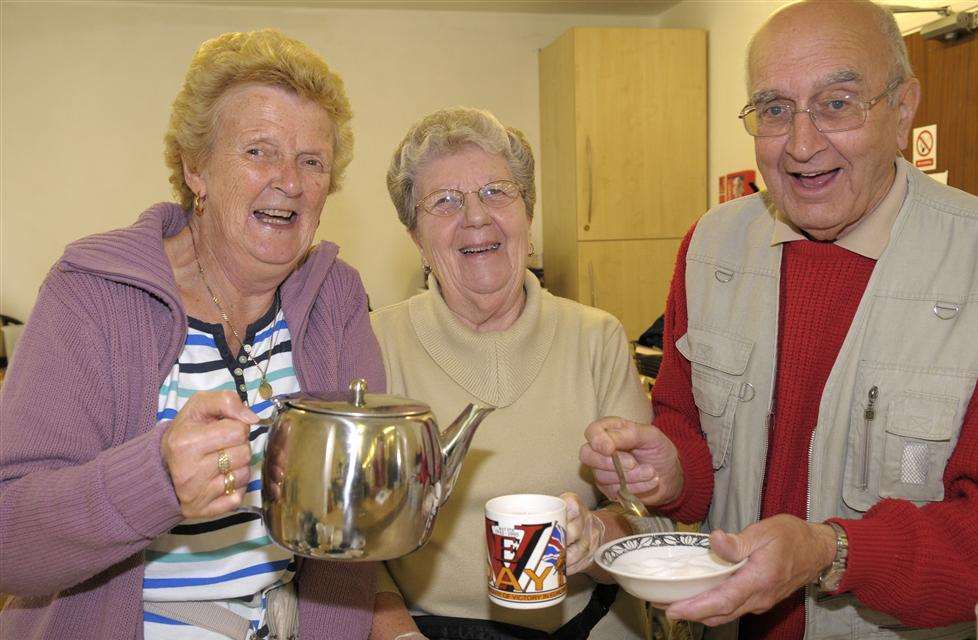 Gill Parker, Joyce Walker and Roy Mills at the autumn fair at Holy Trinity Church Hall