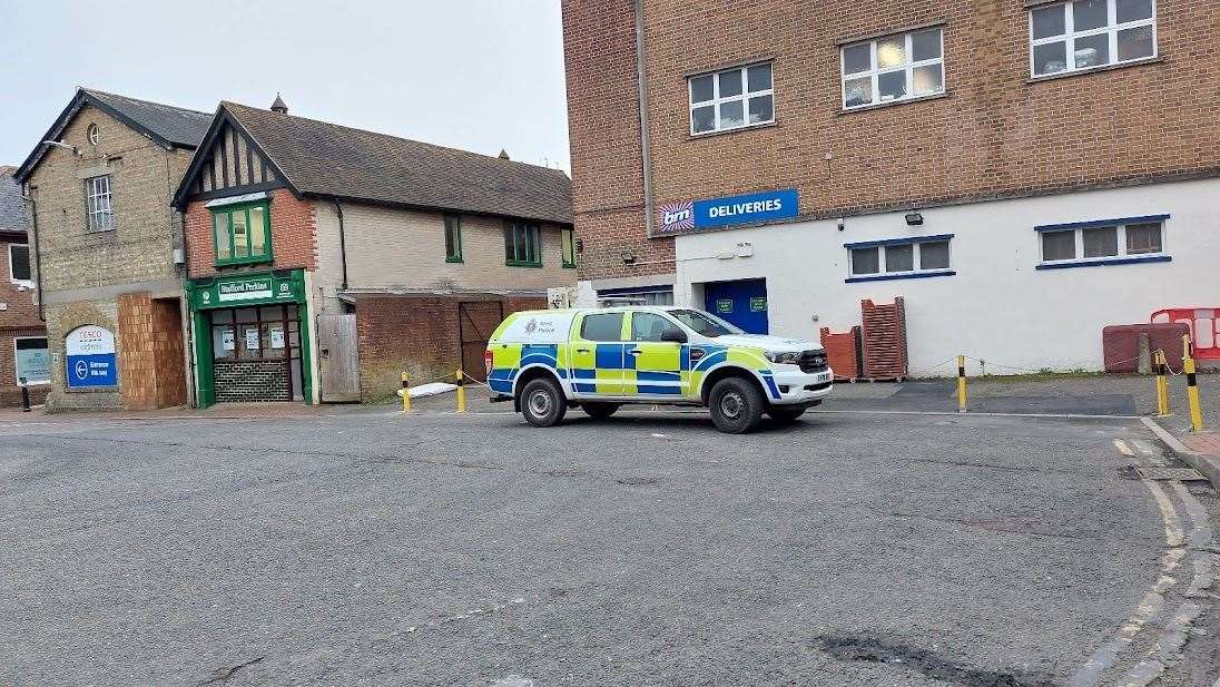 A police vehicle in Park Street on Wednesday afternoon