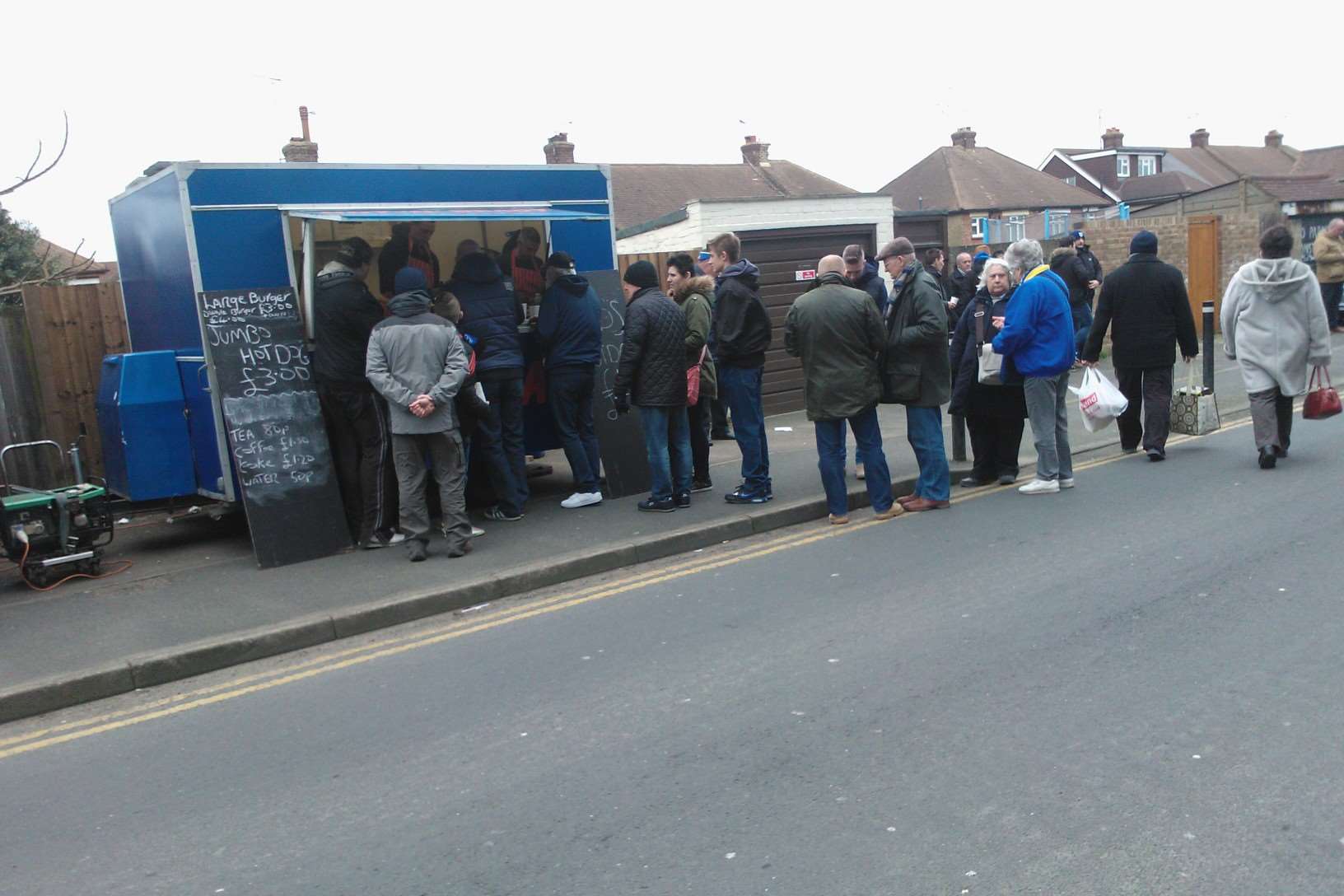 A burger van served food outside the stadium for yesterday's match, but grub was also available inside the stands