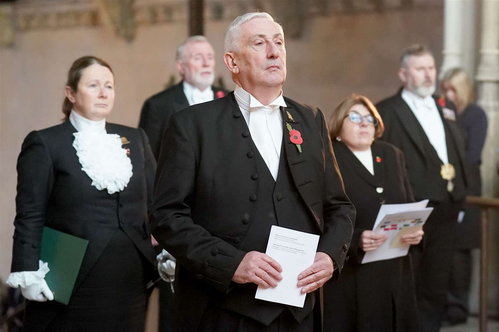 Speaker of the House of Commons Sir Lindsay Hoyle during a ceremony to mark Armistice Day (Stefan Rousseau/PA)