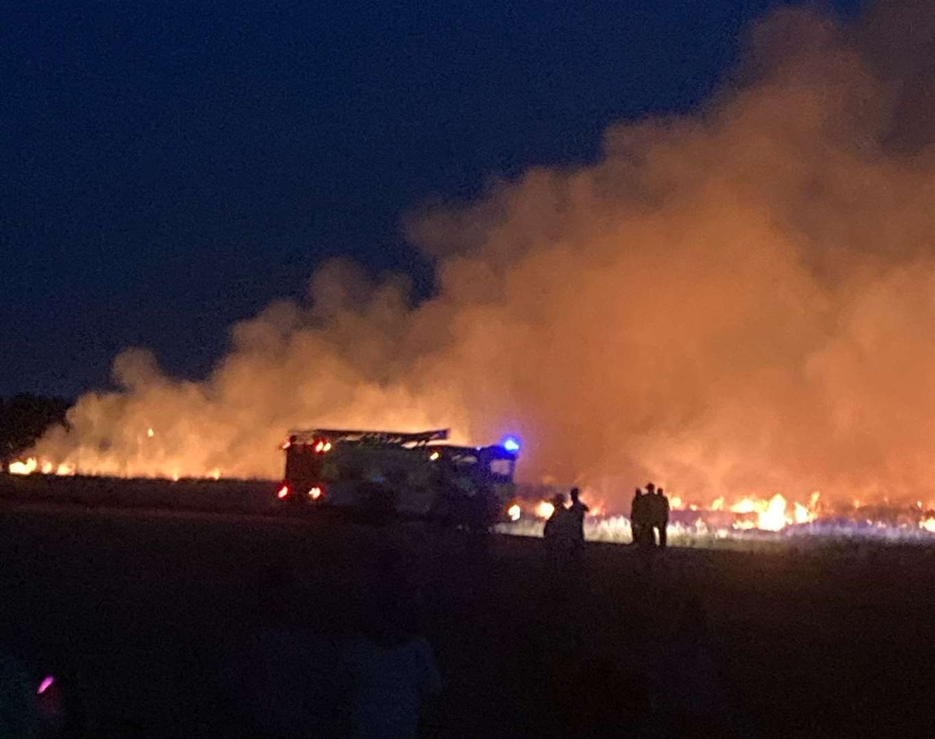 Fire at model aeroplane show at Barton's Point Coastal Park, Sheerness. Picture: Chris Reed