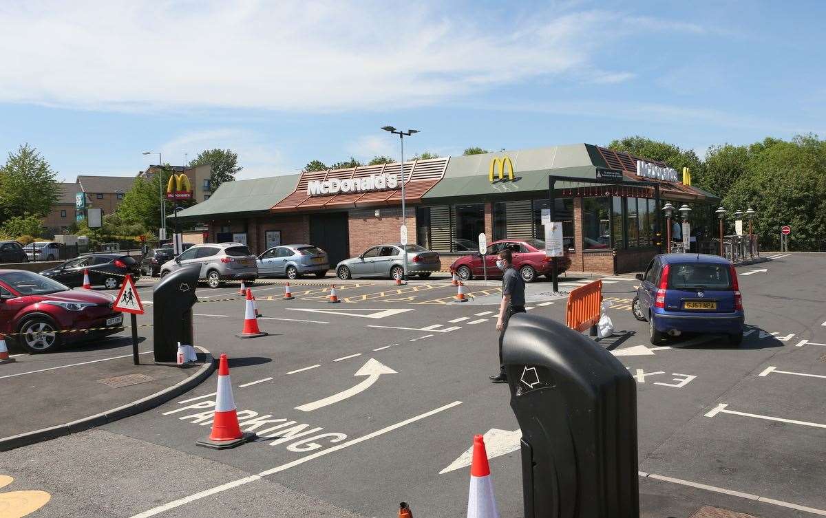 Queues at the McDonald's drive-thru in Gillingham