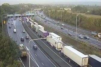 Delays on the A249 at Detling this morning. Picture: Kent Highways (18824155)