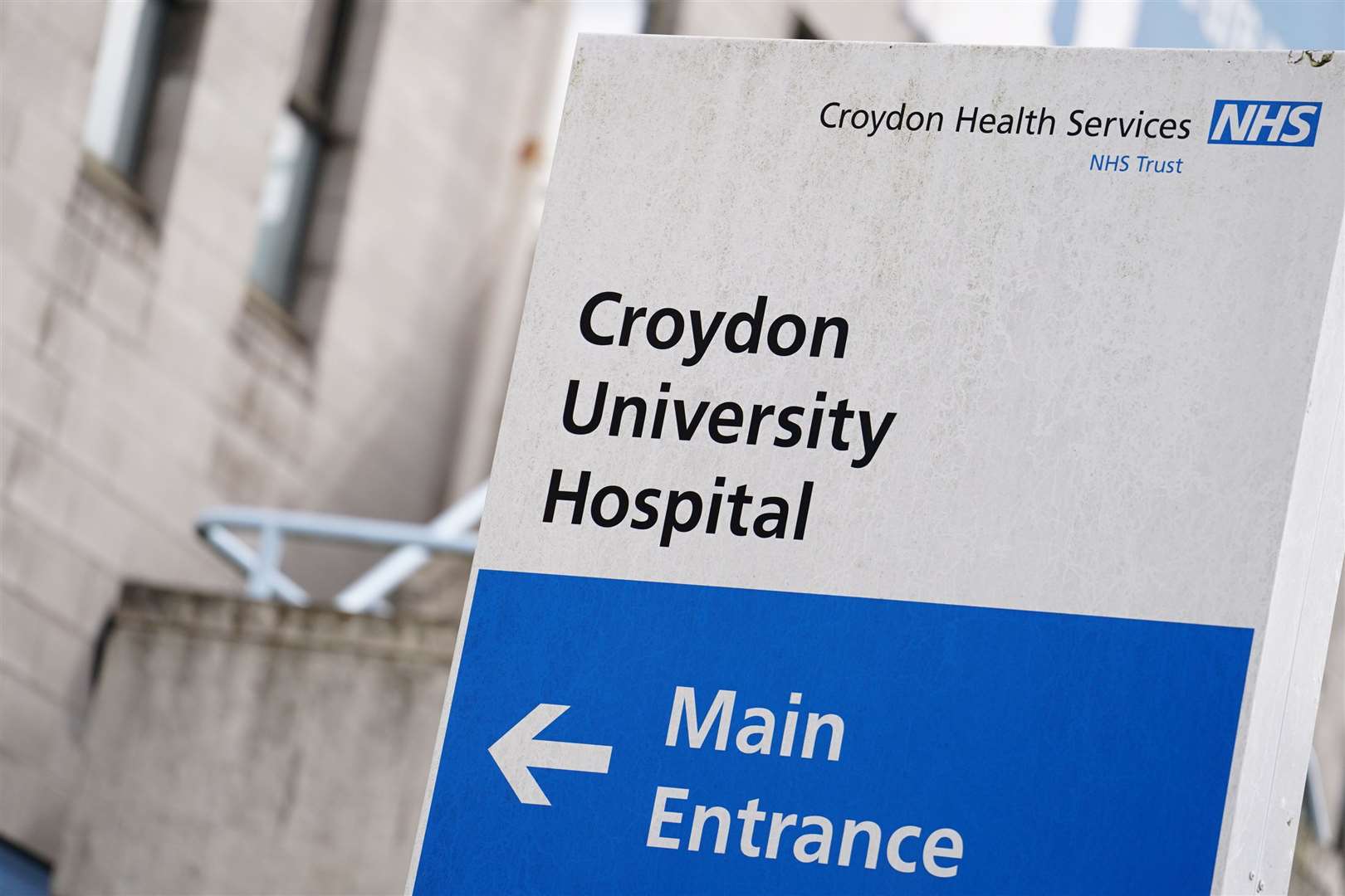 Croydon University Hospital in Thornton Heath, where a woman and two police officers are being treated (PA)