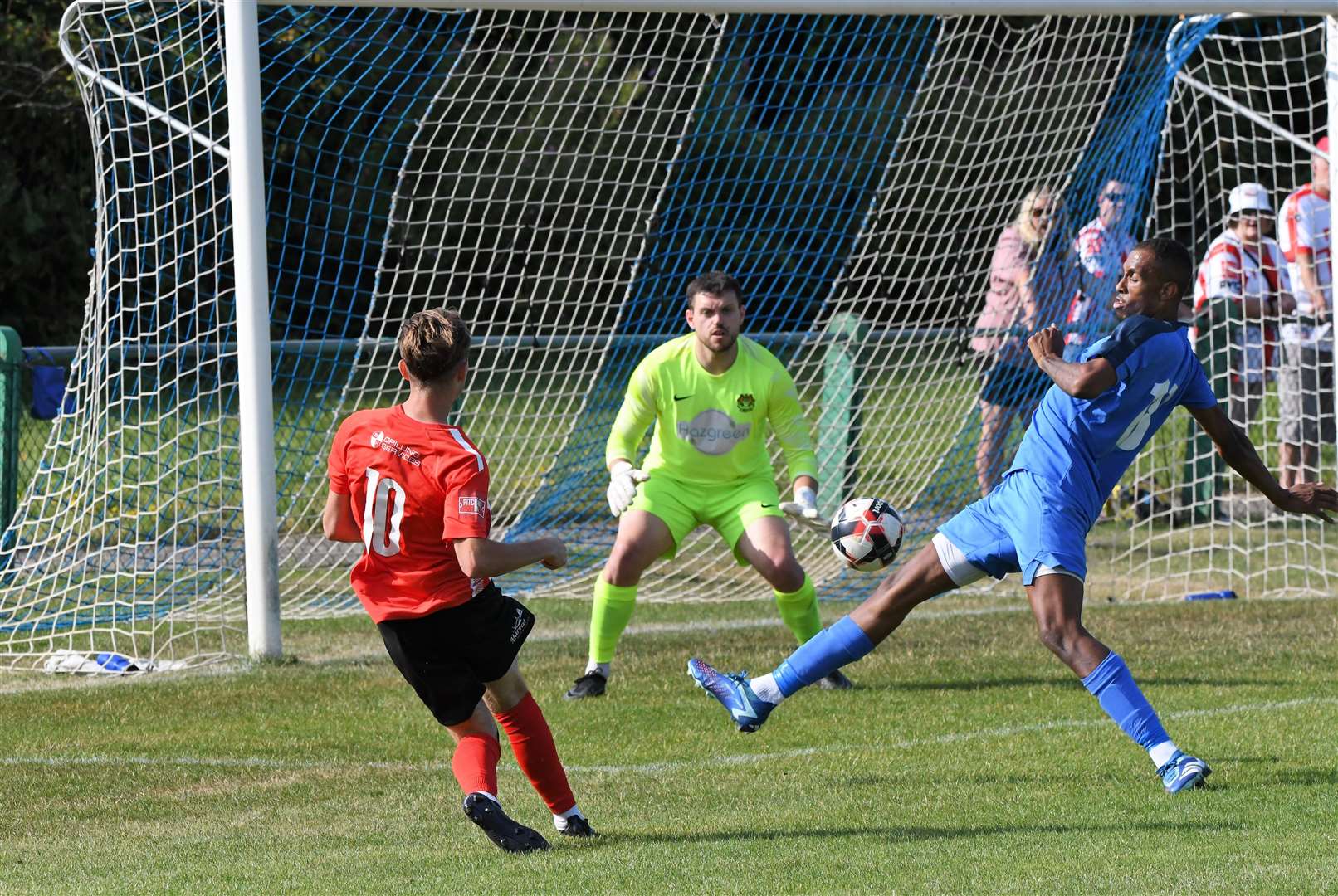 Jacob Lambert scores Sheppey’s second at North Greenford Picture: Marc Richards