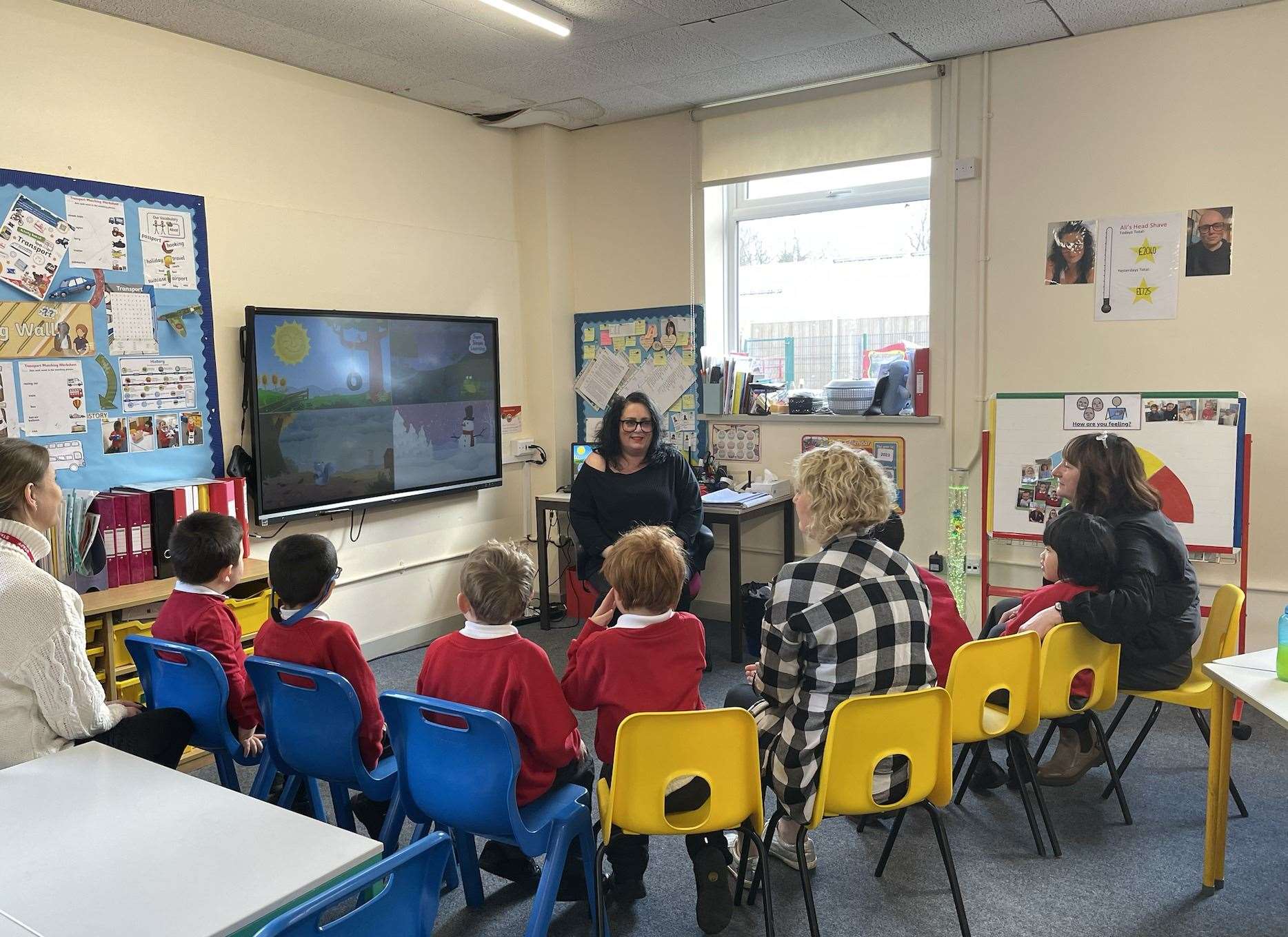 Mrs Wyatt (centre) and her students at Langafel Primary School, in Longfield. Picture: Ali Wyatt