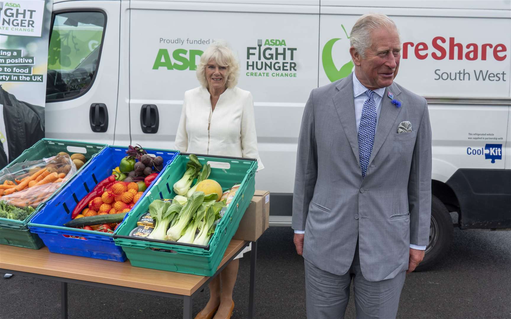 The Prince of Wales and Duchess of Cornwall at the centre in Bristol (Arthur Edwards/The Sun/PA)