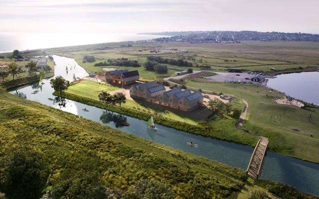 New images of how the Sheppey Sea Cadets building next to the canal at Barton's Point, Sheerness, will look from the air. Image: AsymmetricA