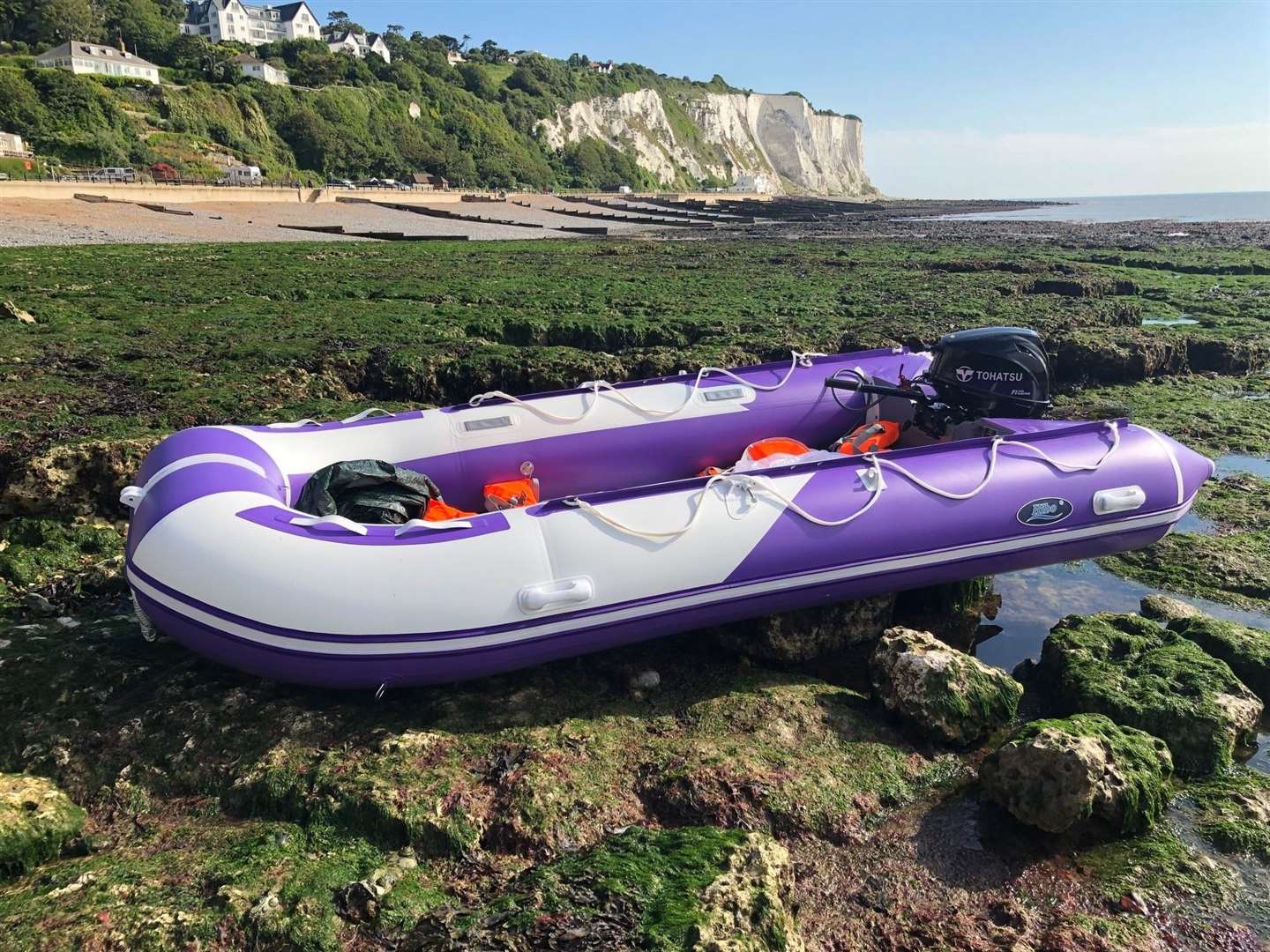 This abandoned dinghy was found on Friday morning at St Margaret's Bay