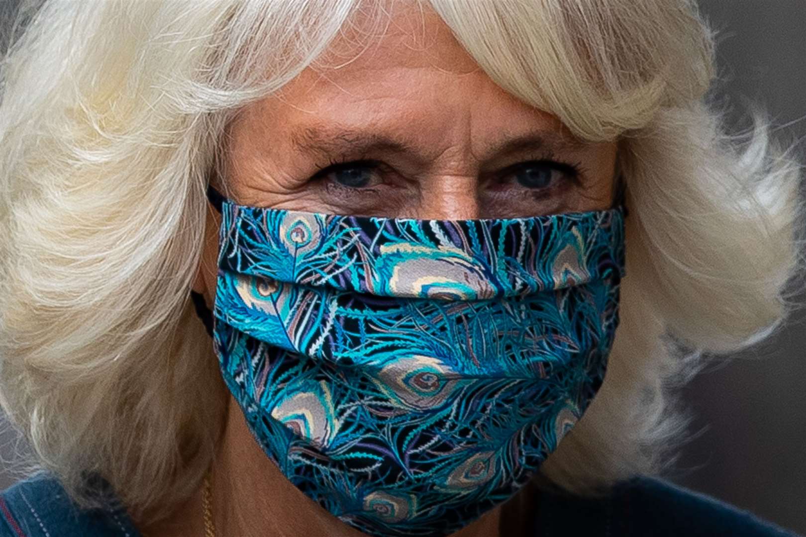 Camilla’s mask was a birthday present from a friend (Aaron Chown/PA)