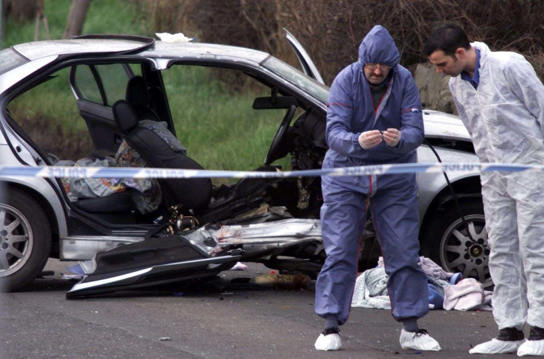 Forensic experts at the scene of the explosion in Lurgan (Paul Faith/PA)