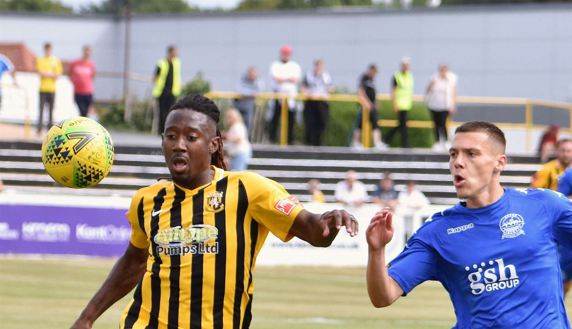 Folkestone's Kadell Daniel, left, is now back from injury. Picture: Randolph File