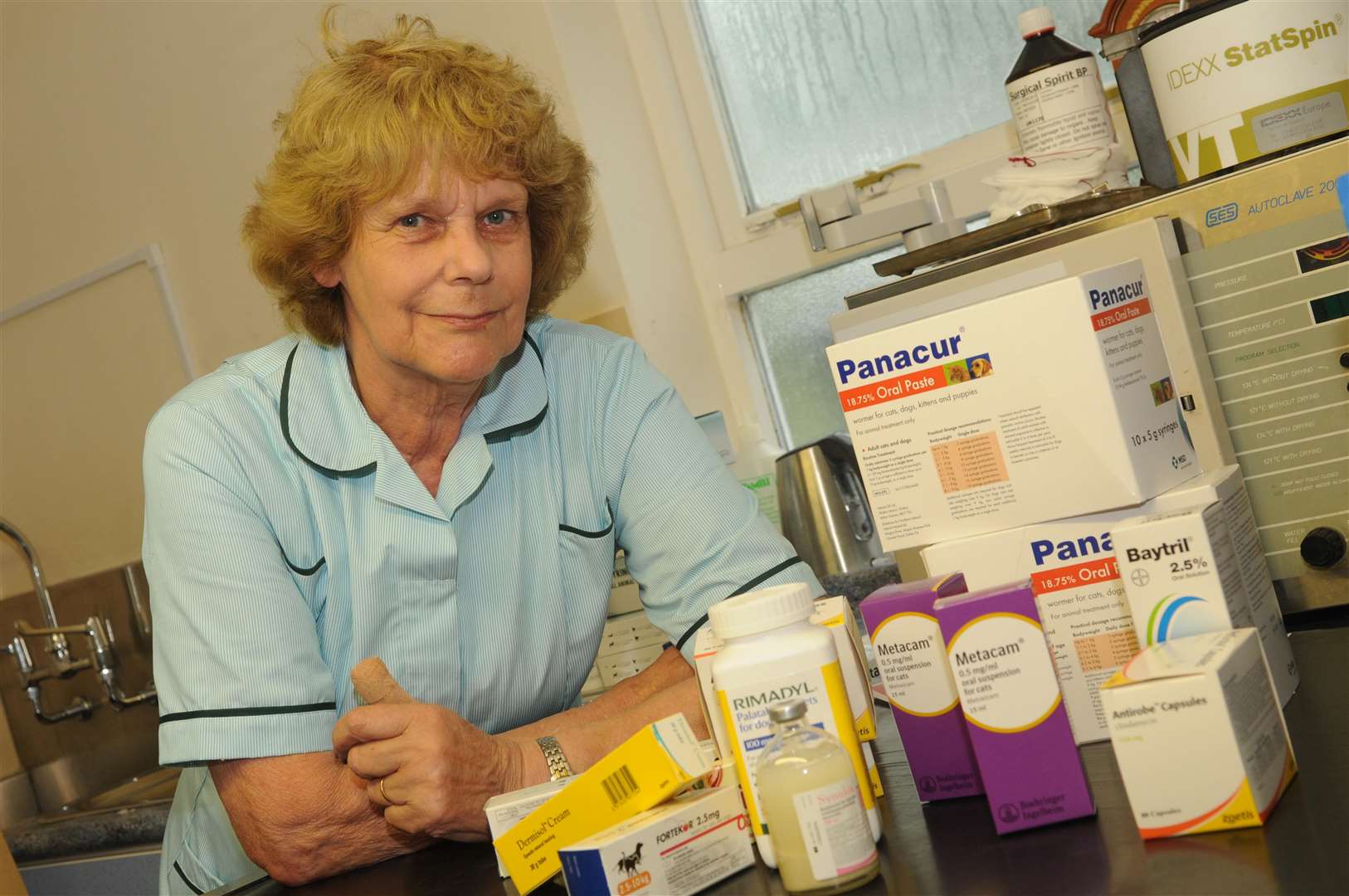 Lord Whisky animal sanctuary owner Margaret Todd at a veterinary clinic