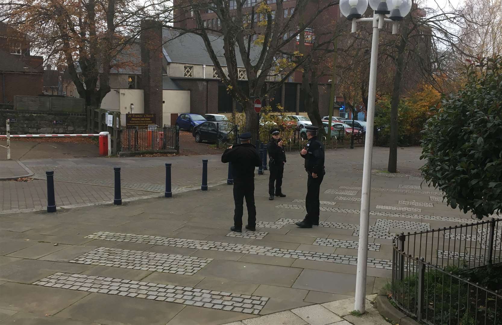 Police were seen outside of County Hall, Maidstone