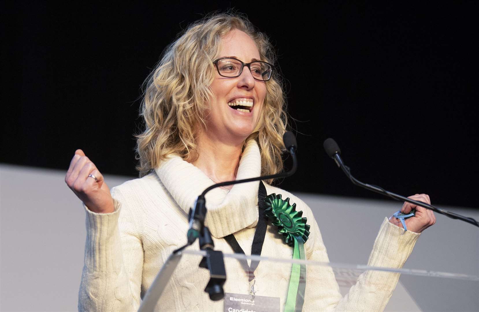 Scottish Green Party co-leader Lorna Slaterwas elected to Holyrood on the Lothian list (Lesley Martin/PA)