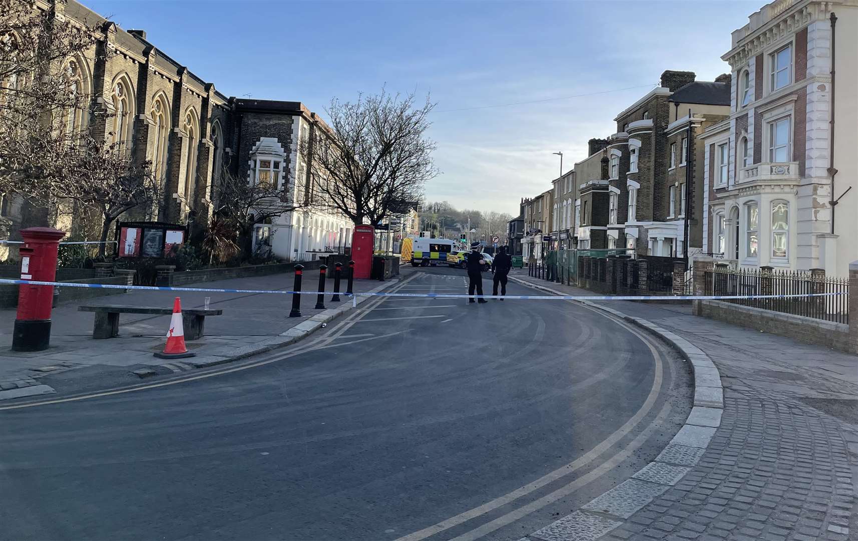 Police have taped off Parrock Street in Gravesend. Picture: Alex Langridge