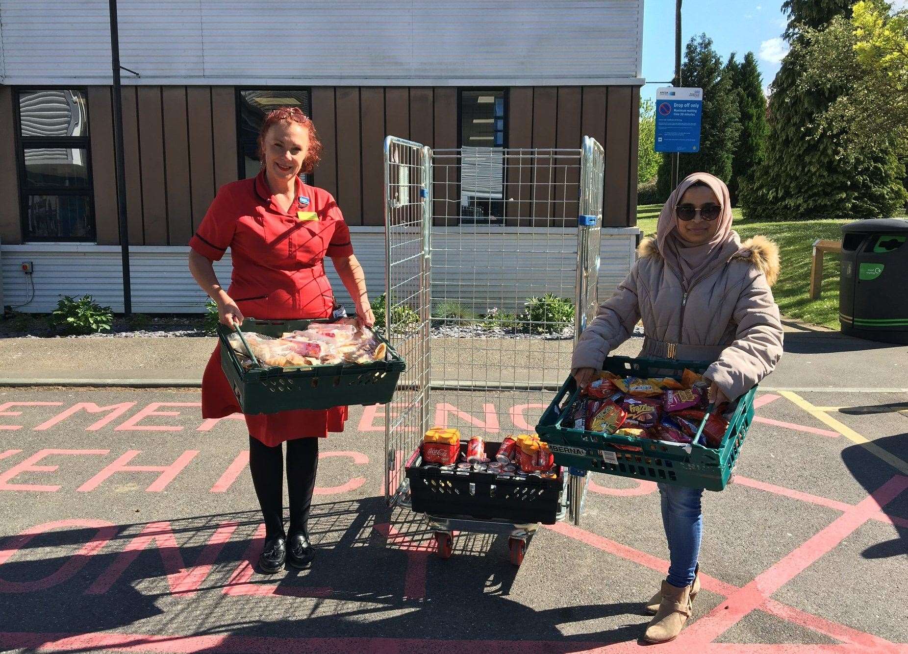 Reshmi Kalam delivering supplies at Maidstone Hospital