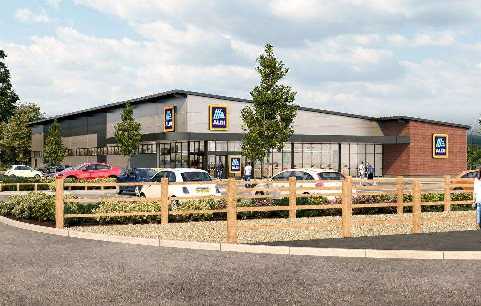 An artist’s impression of the Aldi store on Waterbrook Park. Picture: Aldi