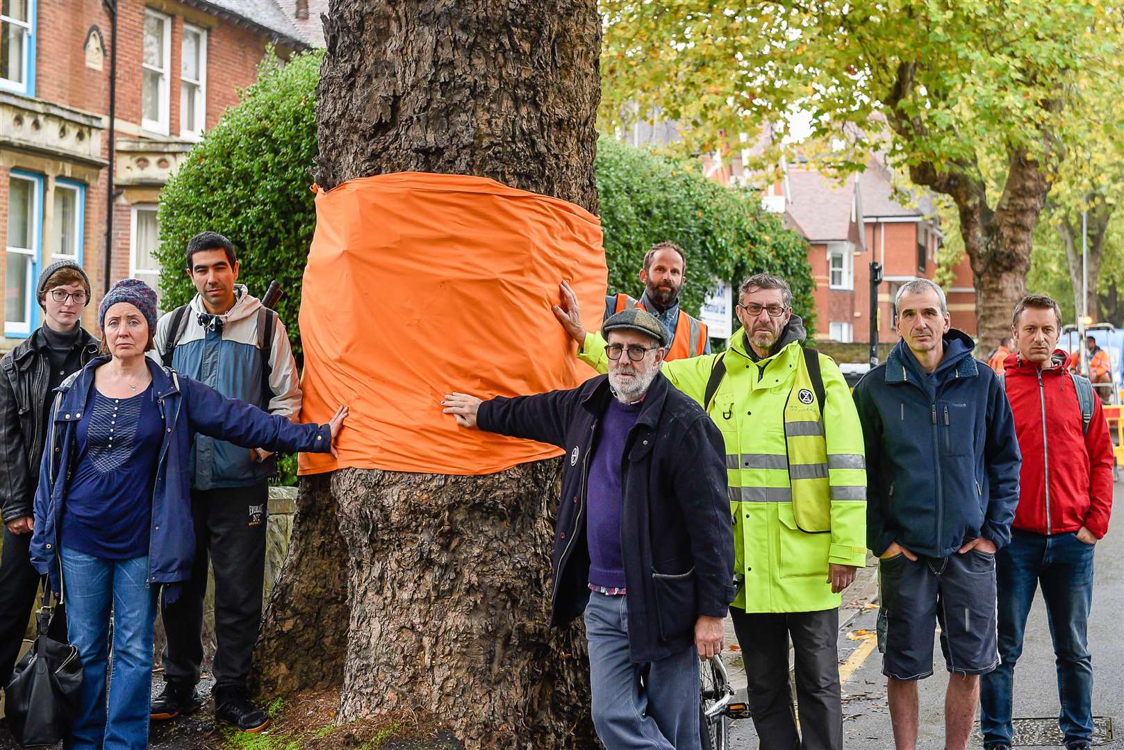 Protest against tree being chopped down. London Road, Canterbury, CT2 8JZ (opposite junction with Temple Road). 121019 Picture: Alan Langley.... (19160862)