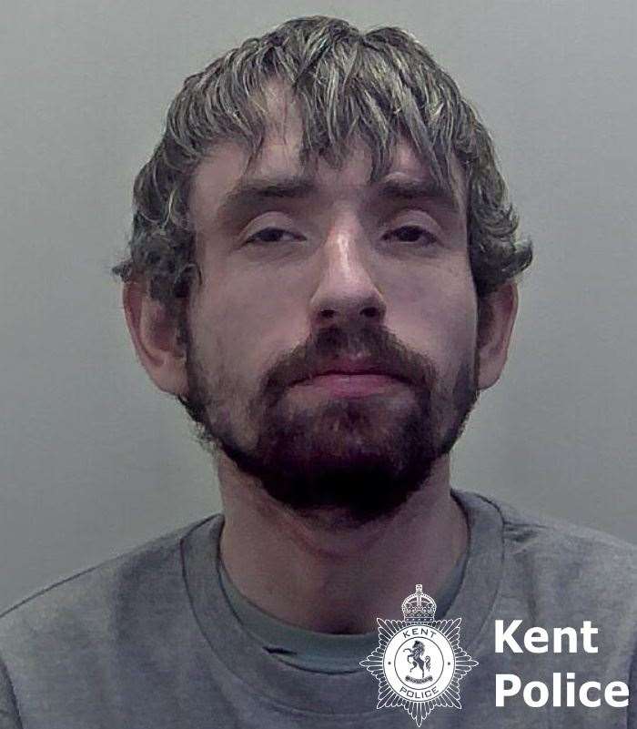Gerard McGuiness was sent back to jail after he was found on Whitstable High Street with a carpet knife. Photo: Kent Police