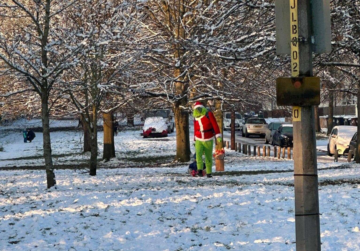 Sheree Atcheson loved seeing Daniel Wood dressed as the Grinch. Picture: Sheree Atcheson