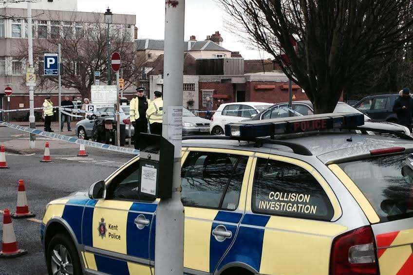 Police road collision cars were also present