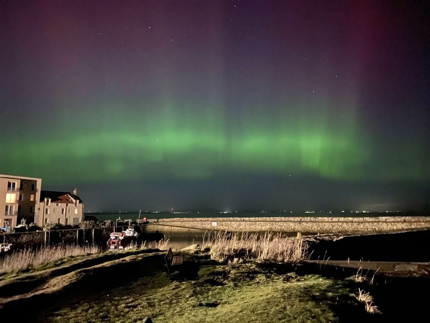 The northern lights over St Andrews in Fife (Payton Cooney/St Leonard’s School/PA)