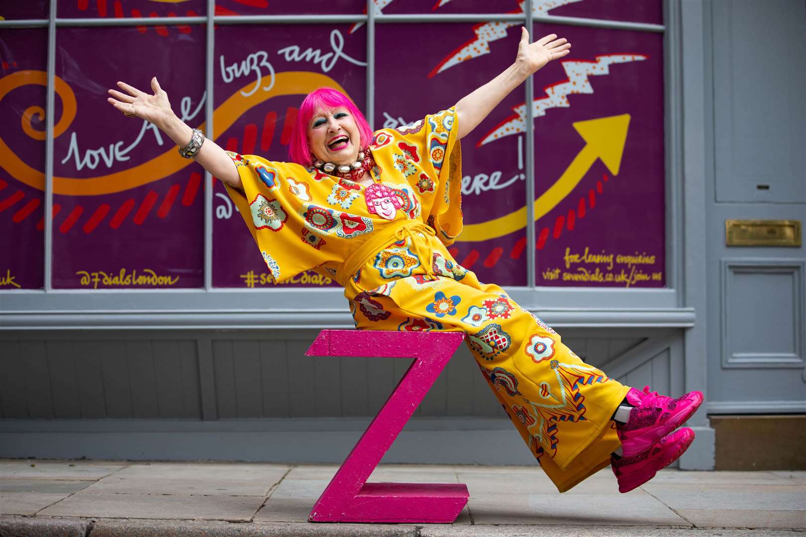 The Big Z: Dame Zandra Rhodes unveils custom street art designs in Seven Dials (David Parry/PA)