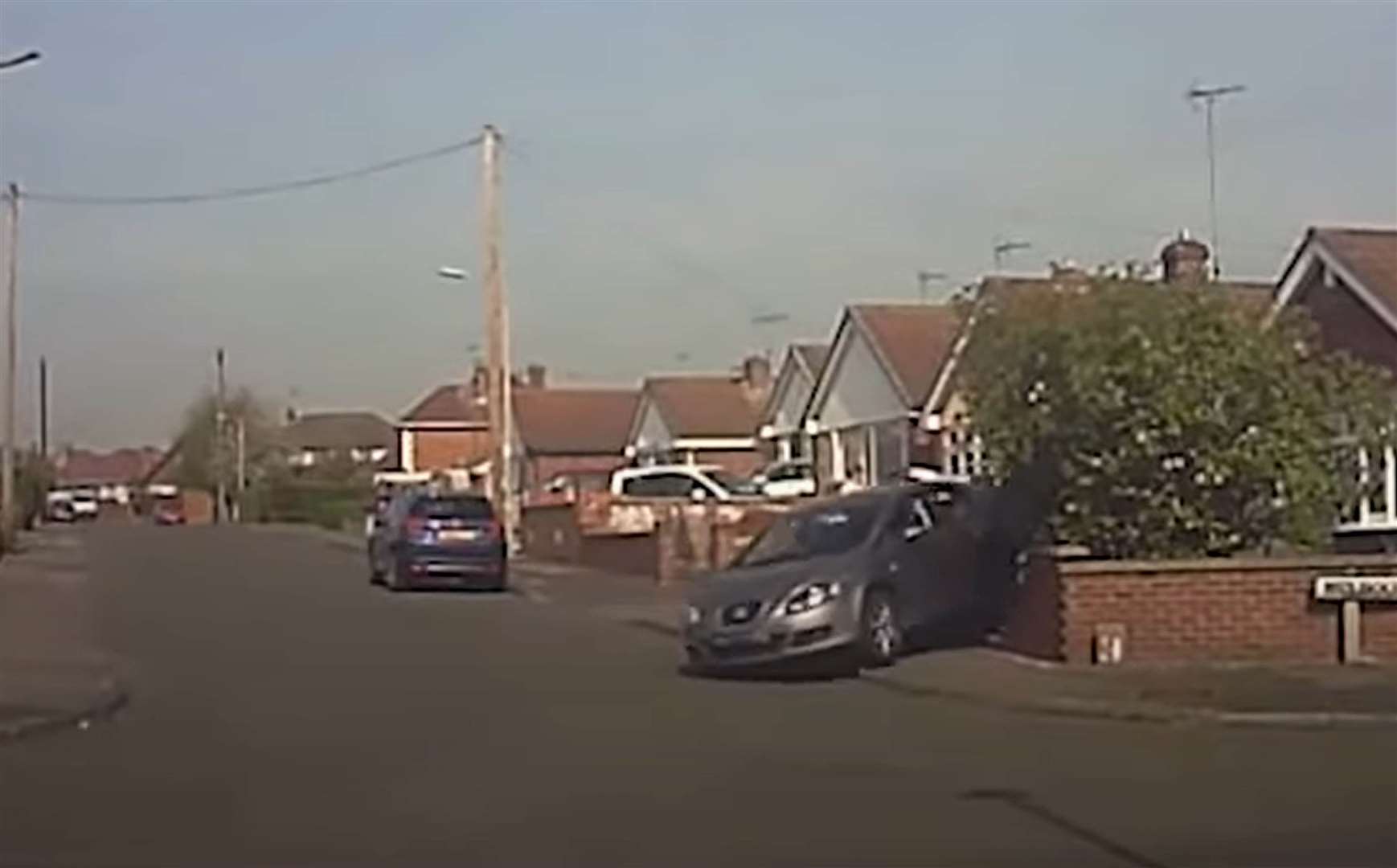 Gavin Collins crashing into a wall after taking another car (Nottinghamshire Police/PA)