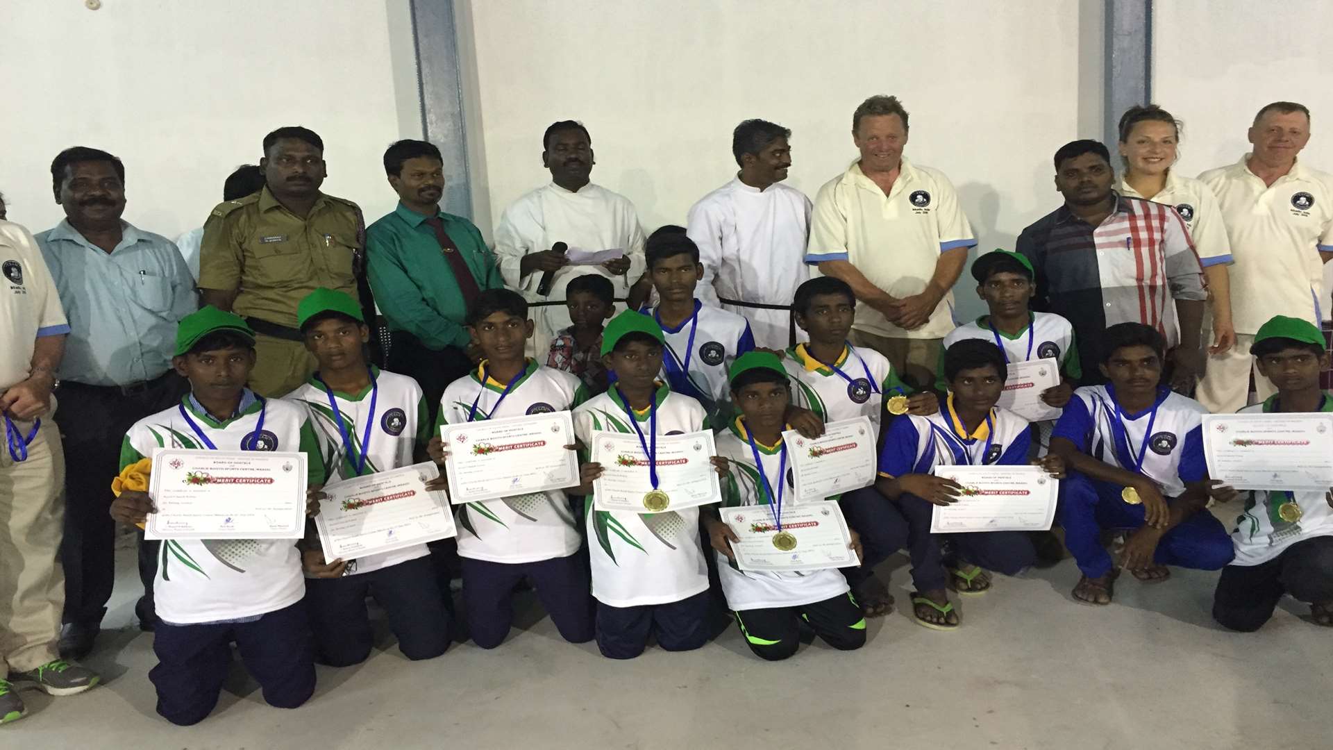 Certificate presentation at the Charlie Booth Sports Centre