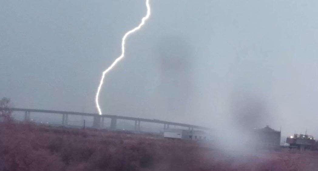 The lightning over the Kinsferry Bridge to Sheppey. Picture: Peter from Sheppey