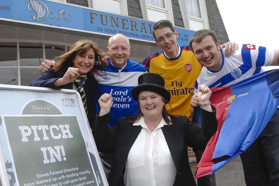 Funeral director Karon Child with Anisa Wren, Alan McPherson, Craig Shelton and Jamie King