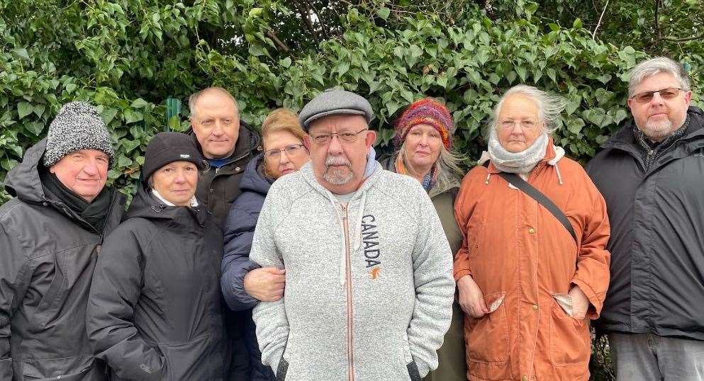 Murston residents from left Mick Treslove, Torrain Treslove, Paul Bennet, Jenny Higgins, Clive Cornelius, Sioux Peto, Sue La Touche and Stephen Poulter