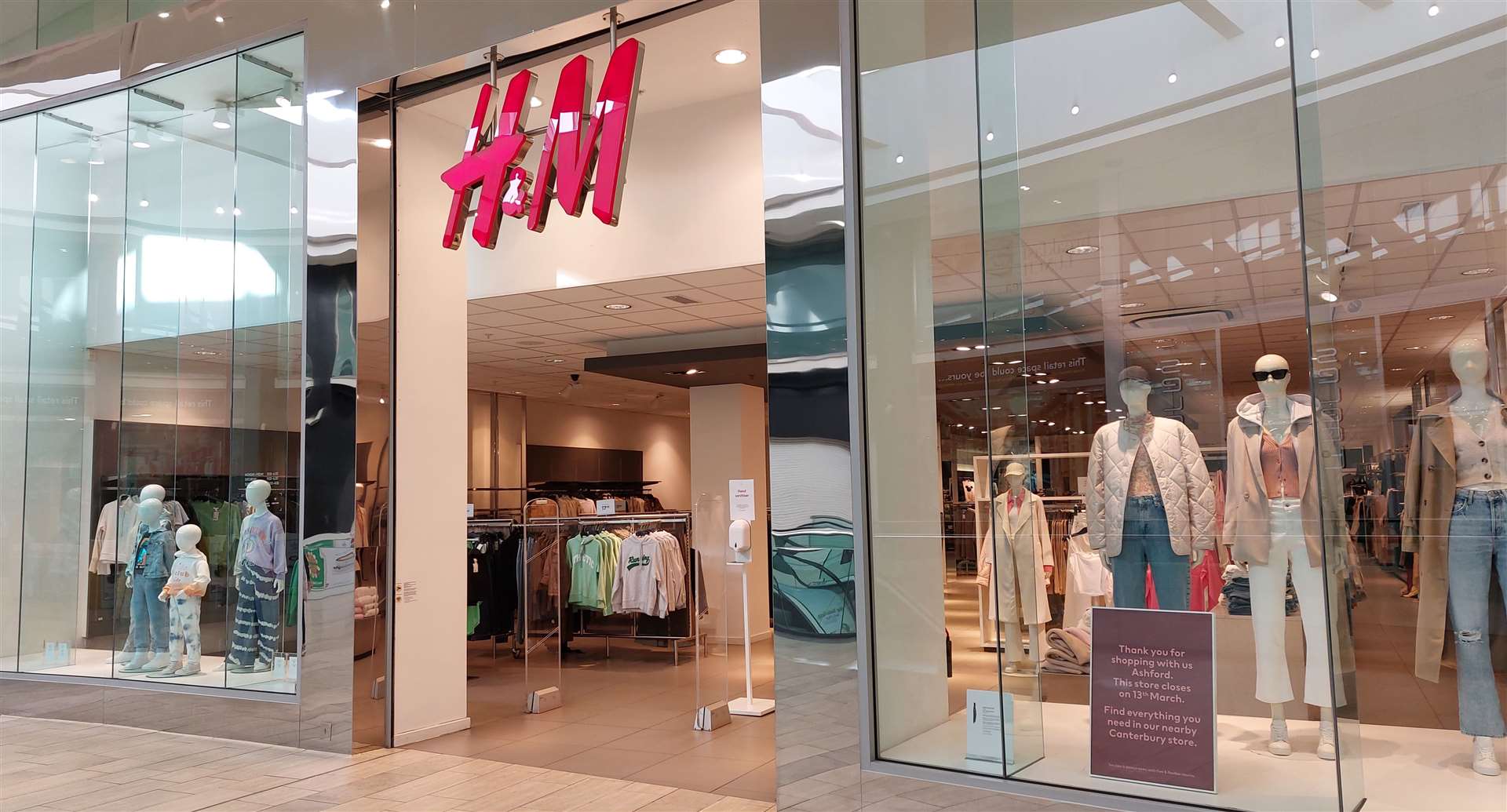 H&M will also be closing on March 13