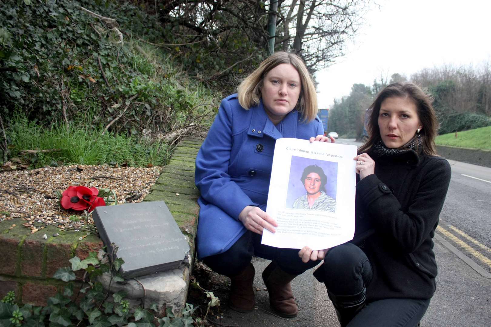 School friends Emma Edwards and Joanne Roberts held a memorial walk in Claire's memory. Picture: Darren Small